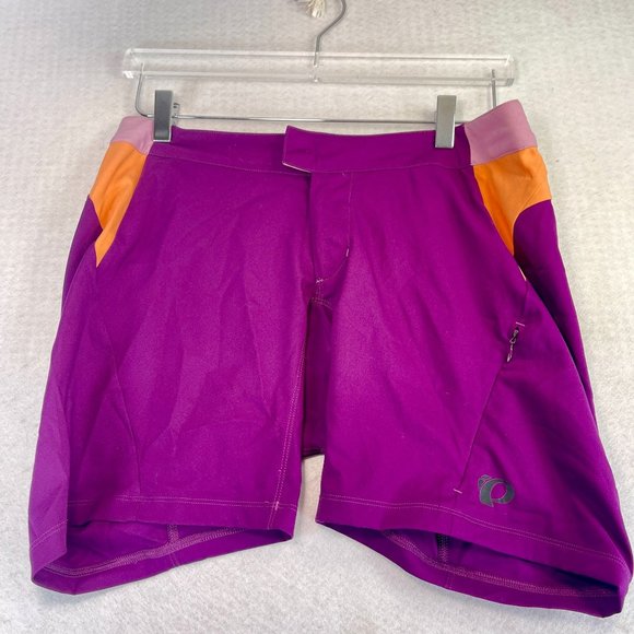 PEARL IZUMI Womens L Purple Orange Canyon MTB Cycling Shorts Adjustable Waist - Picture 1 of 13